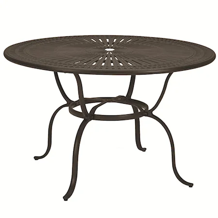 Outdoor Round Pub Height Dining Table with Umbrella Hole